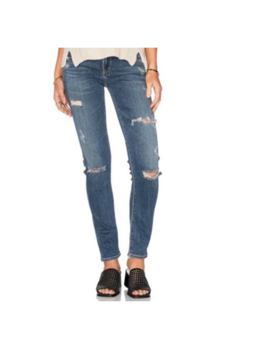 Agolde Chloe Low Rise Slim Skinny Distressed Jeans Kansas City Women's 24
